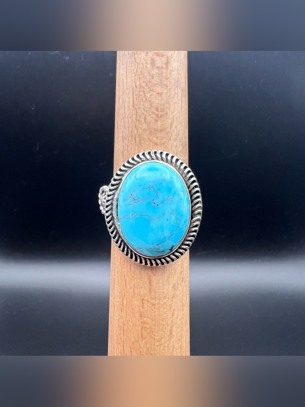 Native American Running Bear Turquoise Ring